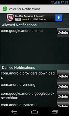 Voice for Notifications android App screenshot 1